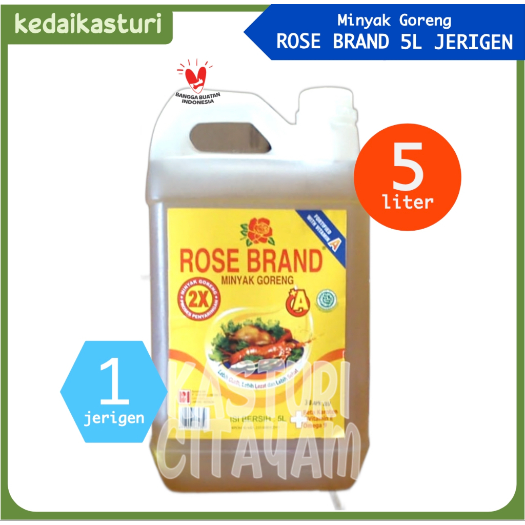 

Rose Brand 5 Liter x 1 Jerigen Minyak Goreng