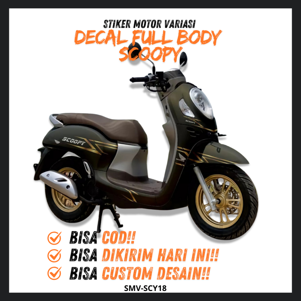 STIKER SCOOPY FULL BODY FULL BLOK - DEKAL STICKER SCOOPY FI 2013 2014 SCOOPY PRESTIGE 2020