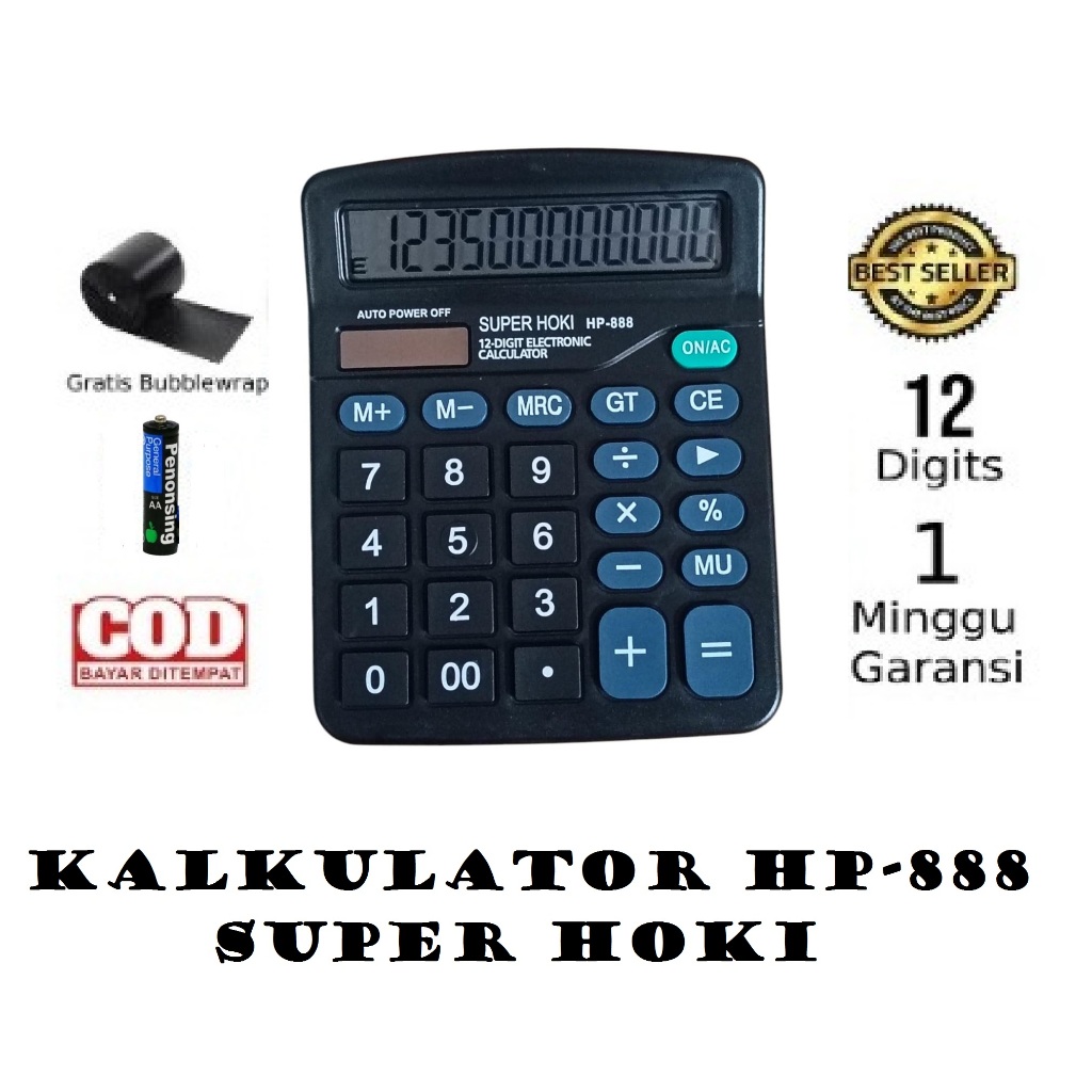 

Kalkulator Super Hoki HP-888 12 Digits/Kalkulator Murah/Kalkulator Dagang