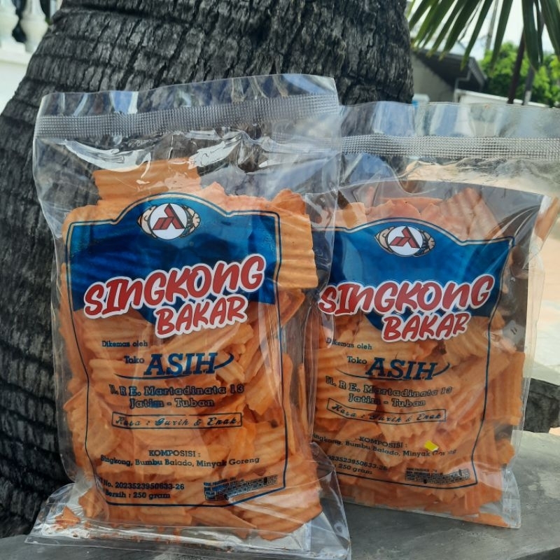 

Keripik Kripik Singkong Bakar Balado / Snack Camilan Cemilan - Toko Asih