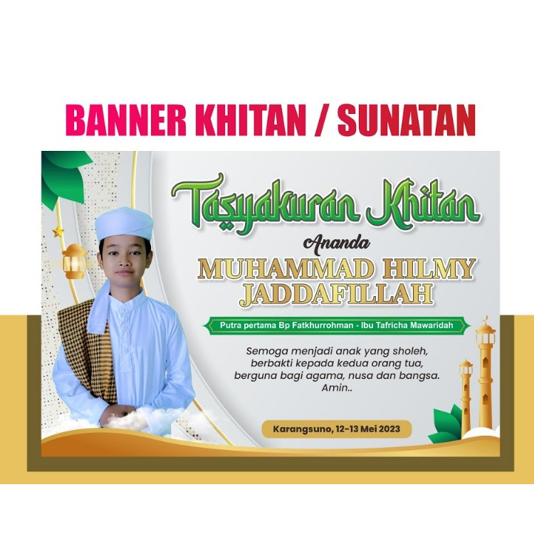 Banner Khitan / Sunatan Tasyakuran / spanduk khitanan