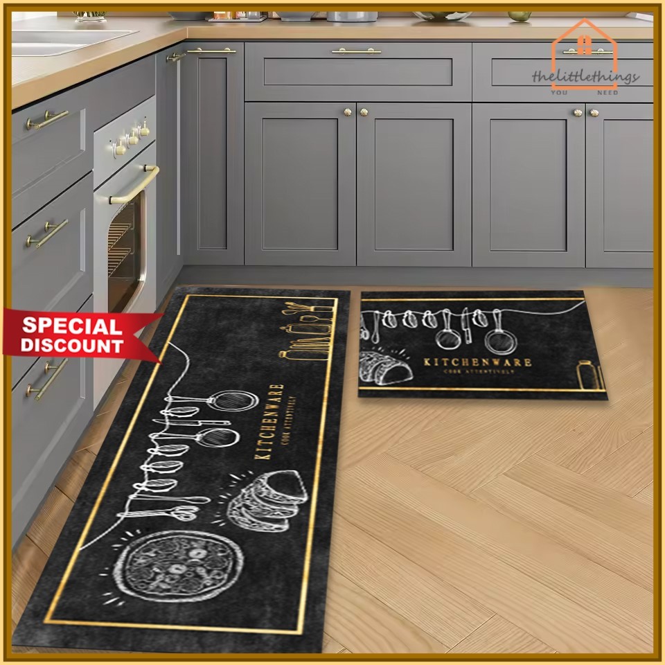 The Little Things Keset Dapur 2in1 Keset Kaki Motif 2in1 Keset Ruang Tamu Aestetik