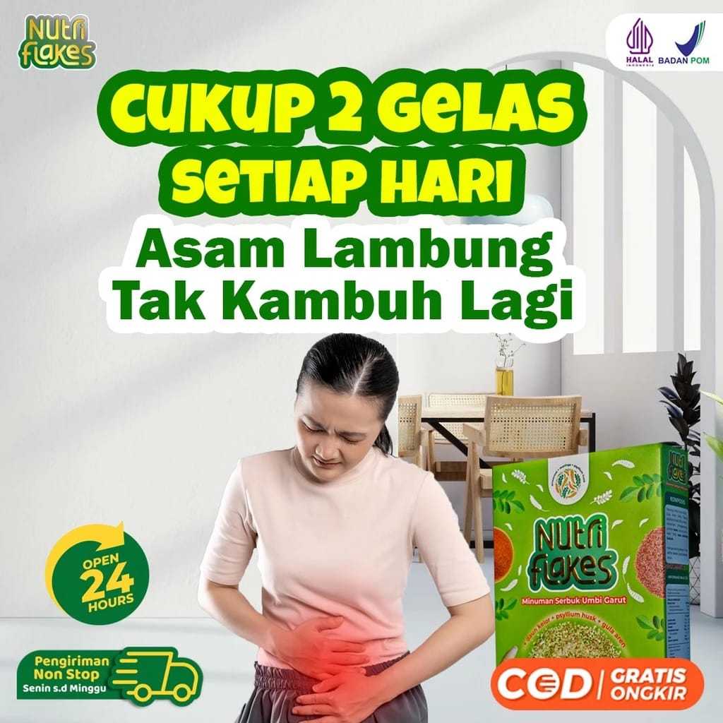 

PROMO !!! NUTRIFLAKES SEREAL UMBI GARUT SOLUSI ASAM LAMBUNG 1 BOX
