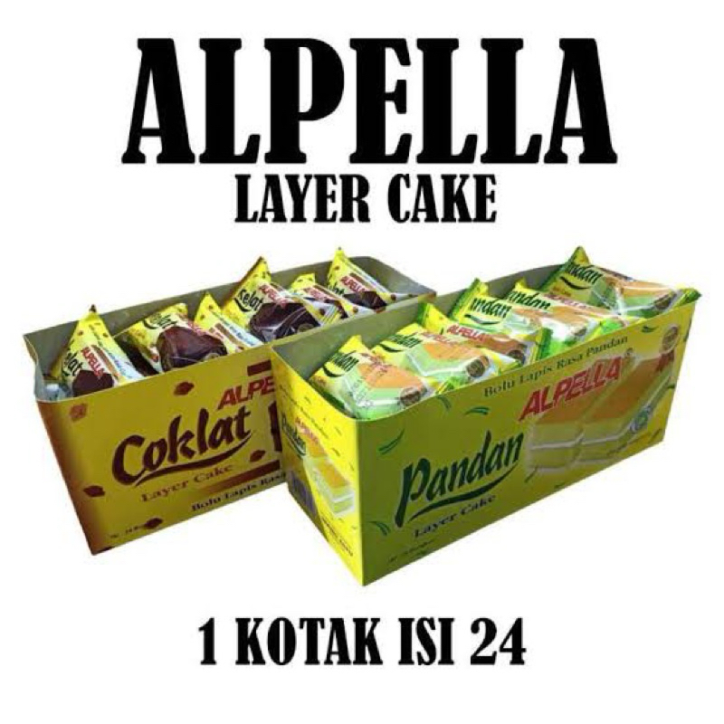 

ALPELLA LAYER CAKE PANDAN COKLAT ISI 24 PCS | ALPELLA BOLU LAPIS RASA PANDAN | ALPELLA BOLU LAPIS RASA COKLAT