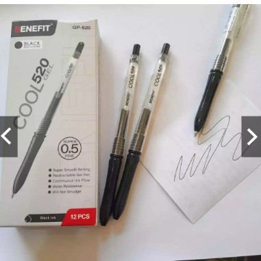 

1 Lusin isi 12 pulpen Benefit 0.5 sejenis KOKORO Murah Grosir BODY Hitam