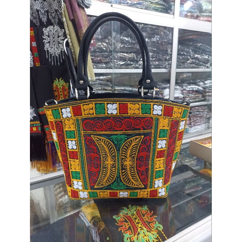 Tas Tima besar bordiran khas Aceh / Handbag selempang bordiran motif khas Aceh