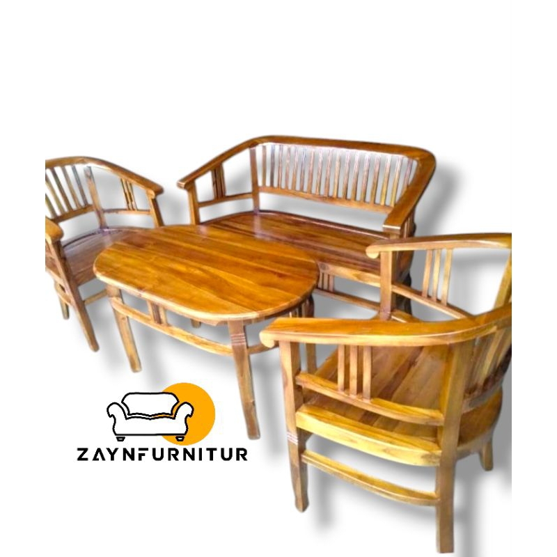 Kursi Tamu Teras Betawi 211 Kayu Jati Tua Jepara