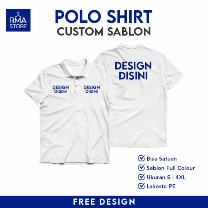 KAOS KERAH POLO SHIRT CUSTOM SABLON SATUAN & GROSIR