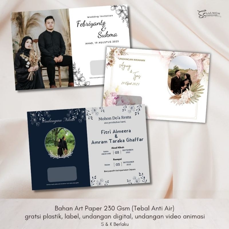 

UNDANGAN PERNIKAHAN LIPAT CUSTOM GLOSSY FULL COLOUR GAMBAR BY REQUEST DUA SISI LIPAT DEPAN BELAKANG