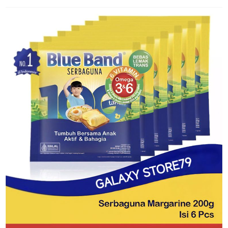 

BLUE BAND SERBAGUNA MARGARINE SACHET 200 GRAM X 6 PCS