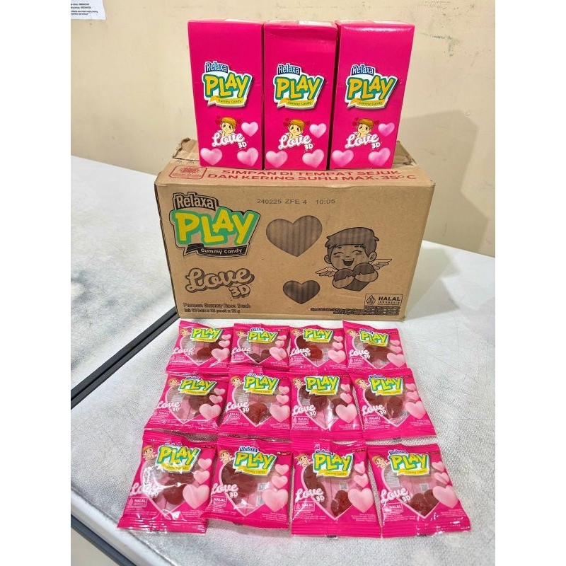 

Relaxa Play Gummy Love 3D per Box isi 12 bungkus (Kartonan isi 12 BOX)