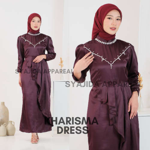 Rashiqa Baju Dress Gamis Wisuda Kondangan Wanita Gaun Pesta Lamaran Kekinian Simple Elegan Mewah