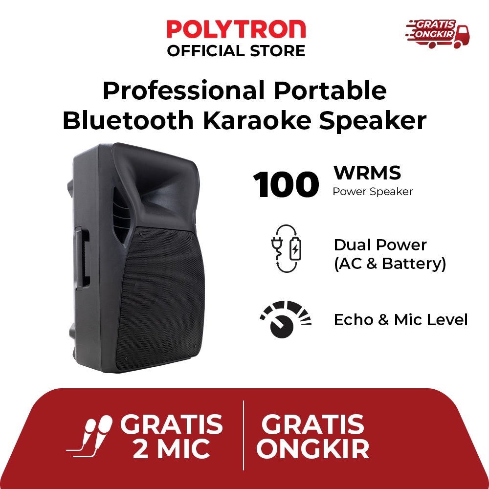 POLYTRON Professional Portable Bluetooth Karaoke Active Speaker  PAS PRO15F5