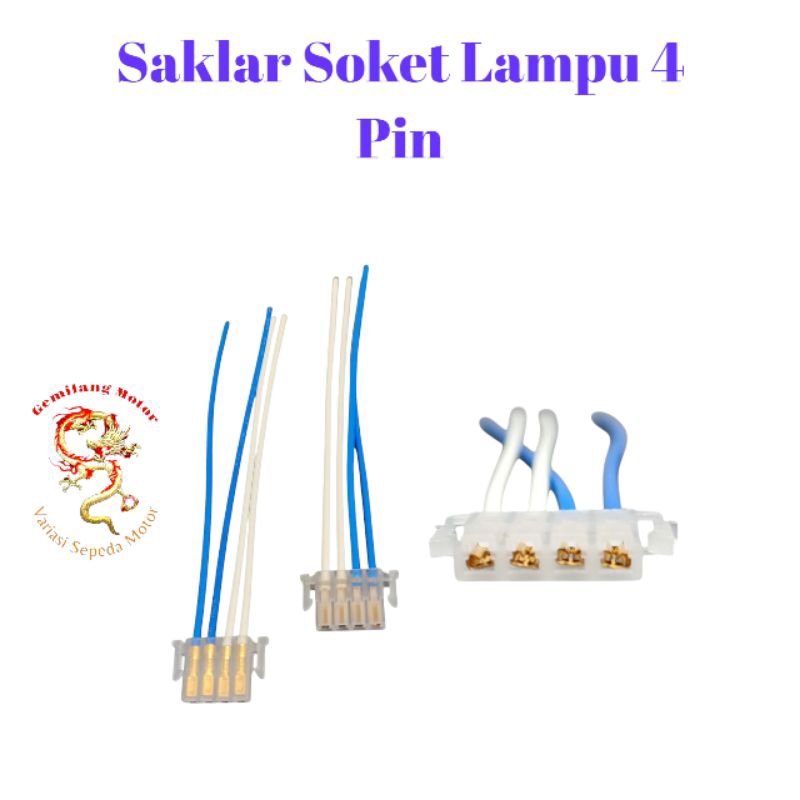 SOKET SOCKET KABEL KONEKTOR TOMBOL PASS BEAM LAMPU TOMBOL 4 PIN PASS BEAM DIM