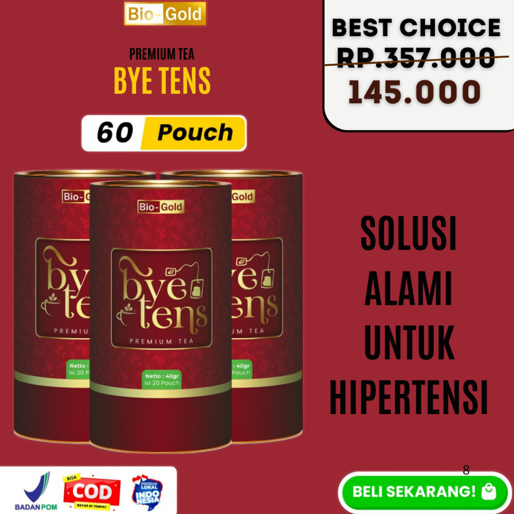 

Teh ByeTens Bio Gold 3 Kaleng Tea Premium Bye Tens Herbal Ampuh untuk Jantungn Hipertensi Kolestrol