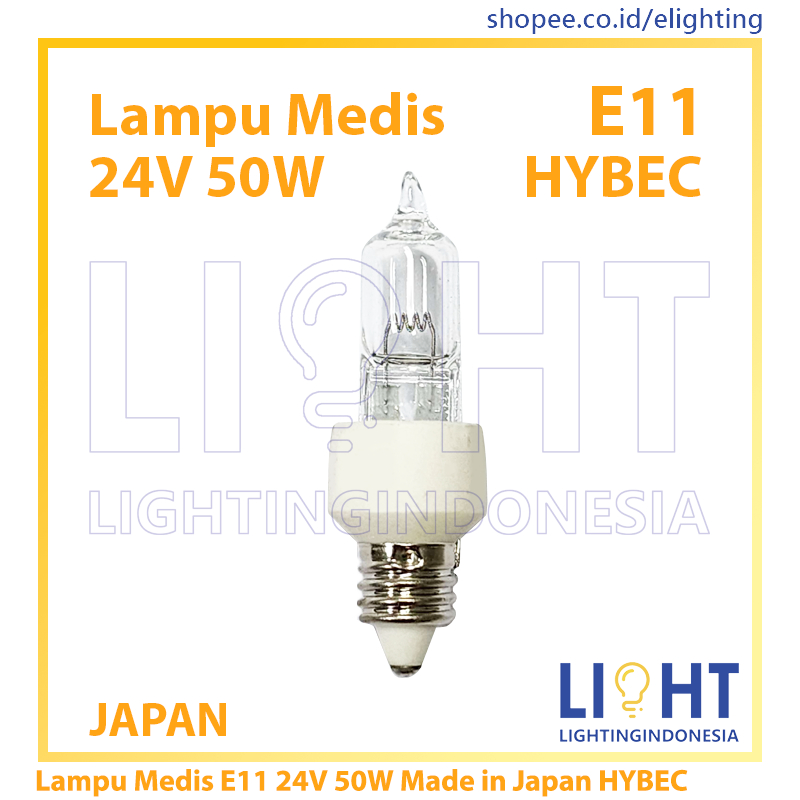 Lampu Sparepart Alat Kedokteran Medis E11 24V 50W HYBEC Lampu Rumah Sakit Spare Part Made in Japan