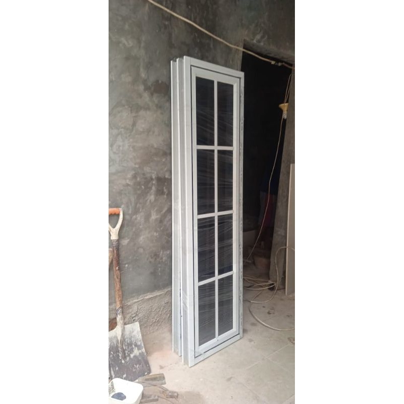 Kusen jendela aluminium T160 x L50  ornamen lengkap ,kunci handle, hitam,putih coklat