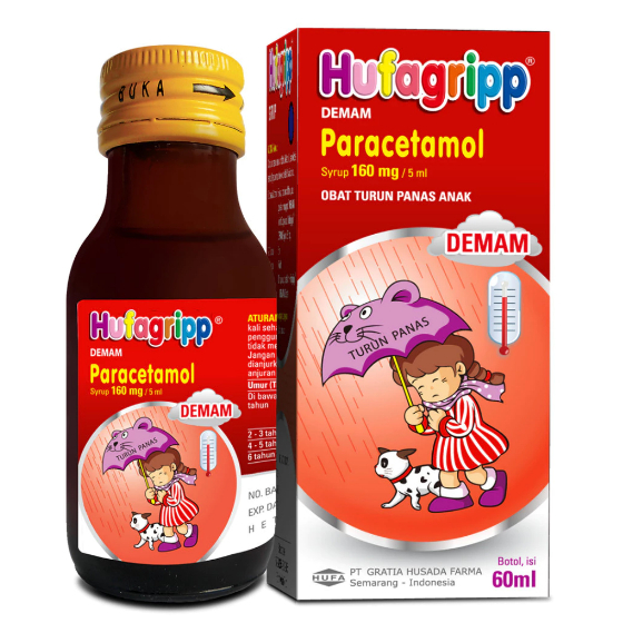 HUFAGRIP DEMAM SYRUP 60 ML hufagrip demam merah syrup 60 ml
