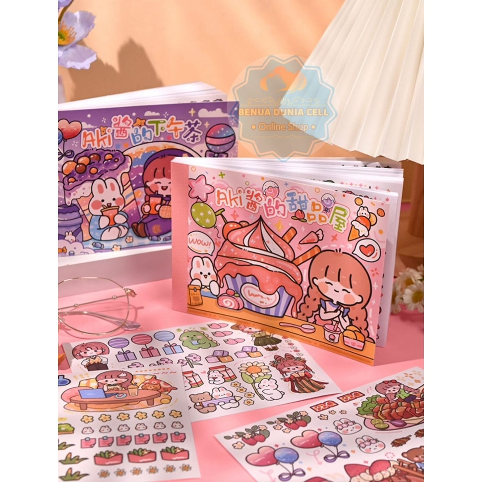 

(SALE) STIKER BUKU ISI 50 LEMBAR KARAKTER LUCU IMUT DIY STIKER SPIRAL ELEGAN - BDC