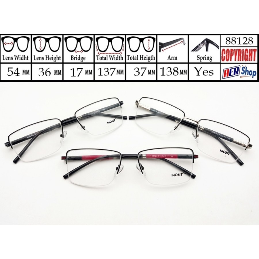 kacamata minus half frame kotak premium frame kacamata super kuat