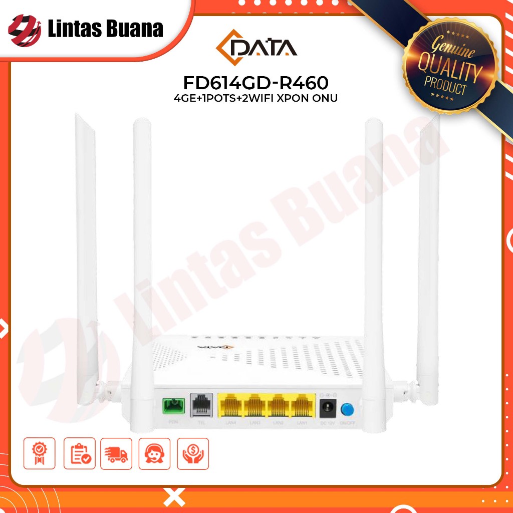 C-DATA XPON ONU FD614GD-R460 4GE+1 POTS DUAL BAND WIFI C-DATA GPON / EPON ONT