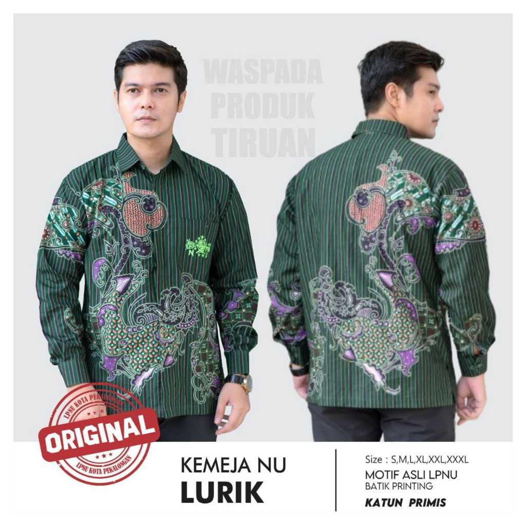 Kemeja Batik NU lurik Kemeja NU Atasan Batik Nahdlatul Ulama
