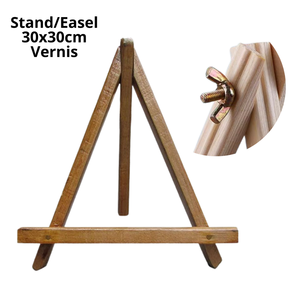 

Stand Lukis Mini / Easel Mini 30x30cm Vernis Tripod Kayu Lukisan