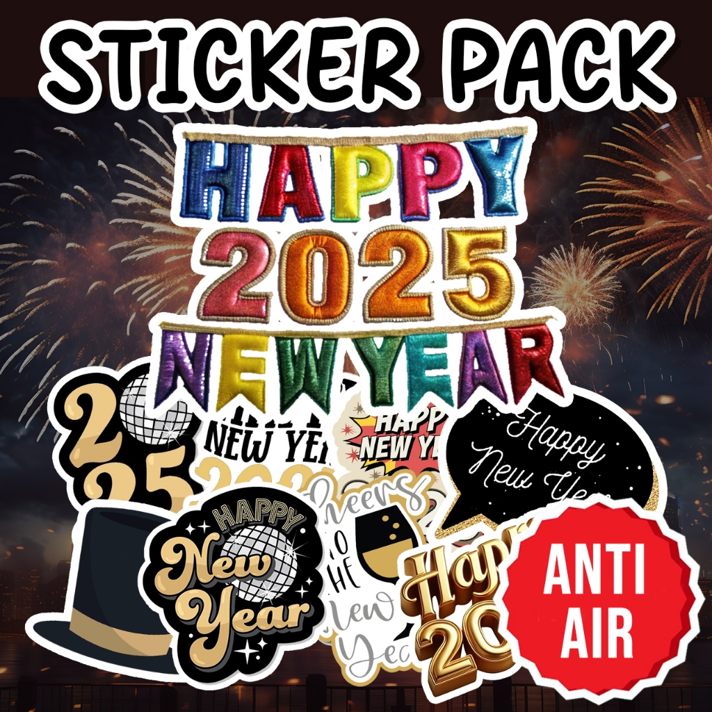 

PROMO COD | (PART II) Sticker Pack 15pcs HAPPY NEW YEAR aesthetic Stiker Box Natal series tahun baru PASKAH HAPPY EASTER vinyl premium waterpoof party tahun baru hiasan TUMBLR JOURNAL GITAR Awet Kekinian