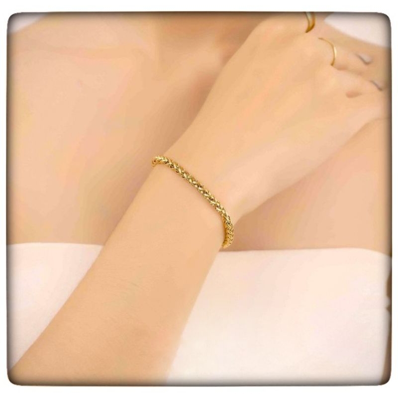Bracelet Gelang Titanium wanita dan gelang pria emas silver titanium