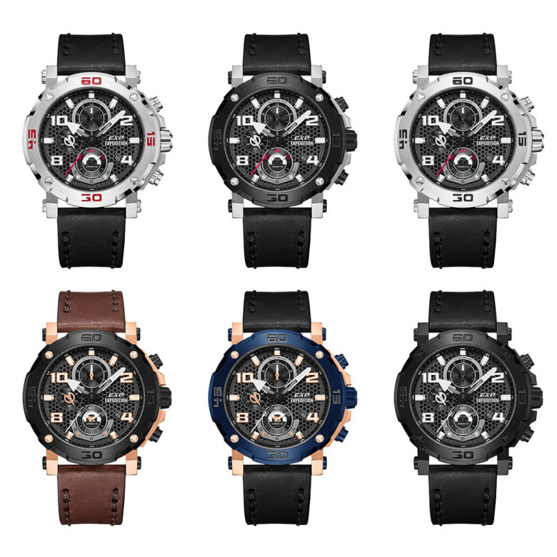 Jam Tangan Pria Expedition EXP 6769 / E6769 / E 6769 Leather Original Garansi Resmi 1 Tahun