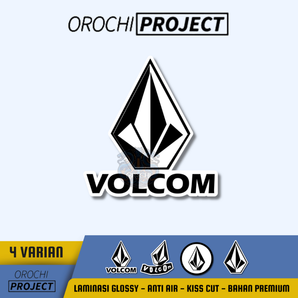

Sticker Stiker Brand Logo Distro VOLCOM Vinyl Glossy Anti Air HP Laptop Tumbler Motor Helm