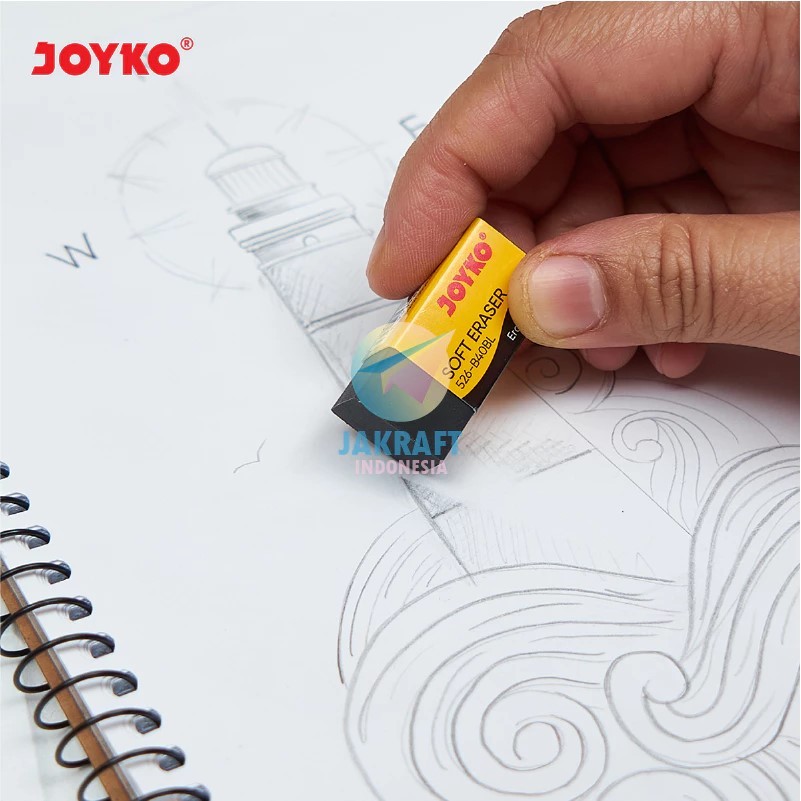 

(1 Pcs) Penghapus Pensil Hitam Black Kecil JOYKO 526-B40BL Small Rubber Eraser