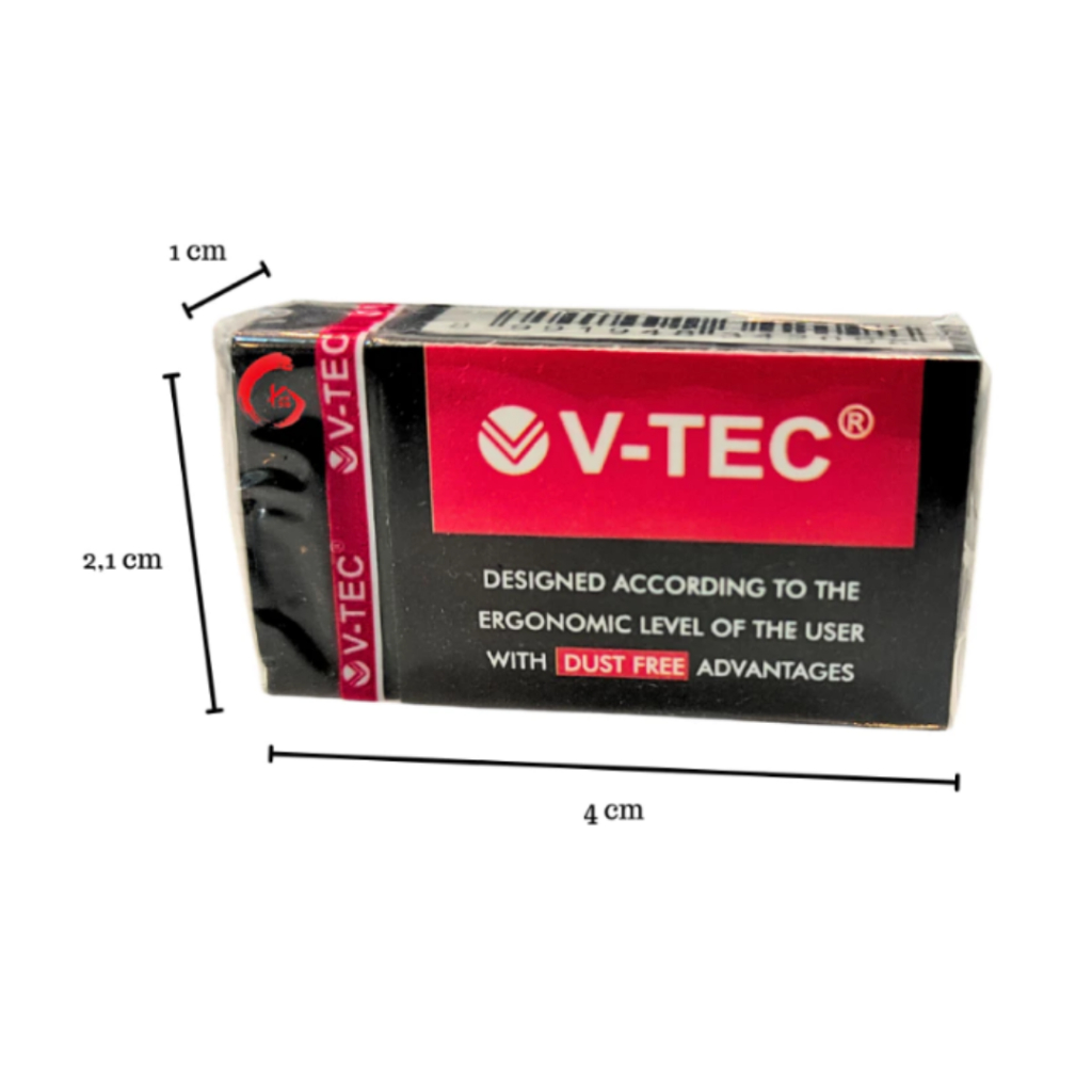 

PENGHAPUS PENSIL KECIL V TEC ERASER ER-30BL STIP PENCIL KARET HITAM ECERAN