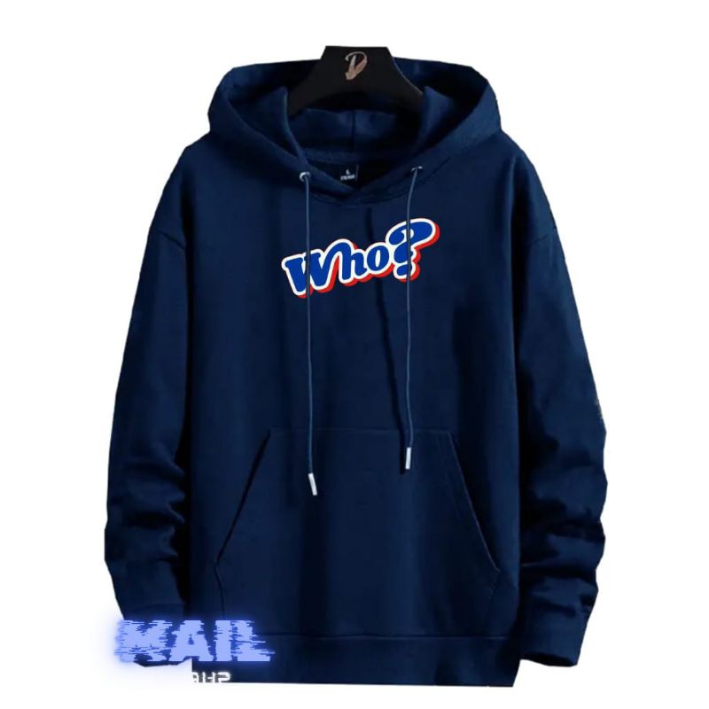 Hoodie pria wanita unisex keren motif simple Who