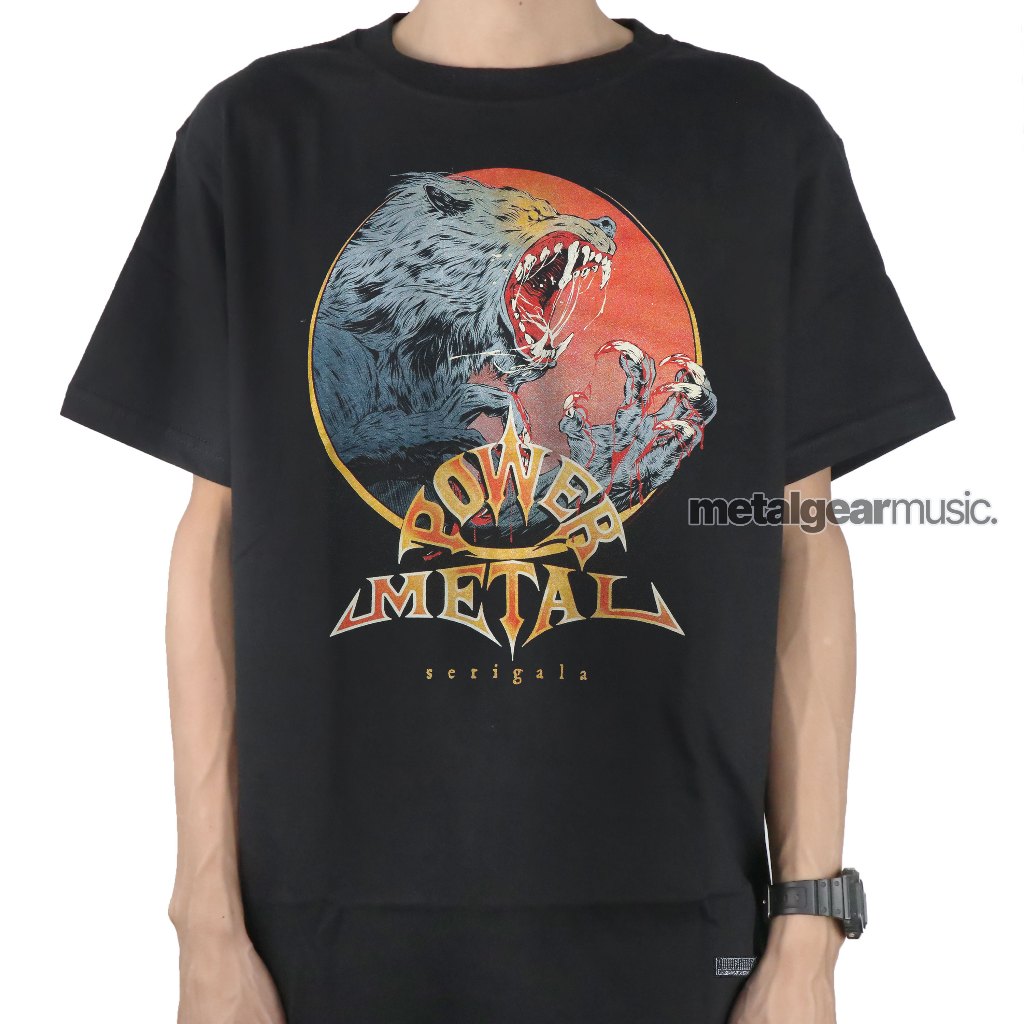 Metalgear Music Original Power Metal - Serigala Tshirt Baju Kaos