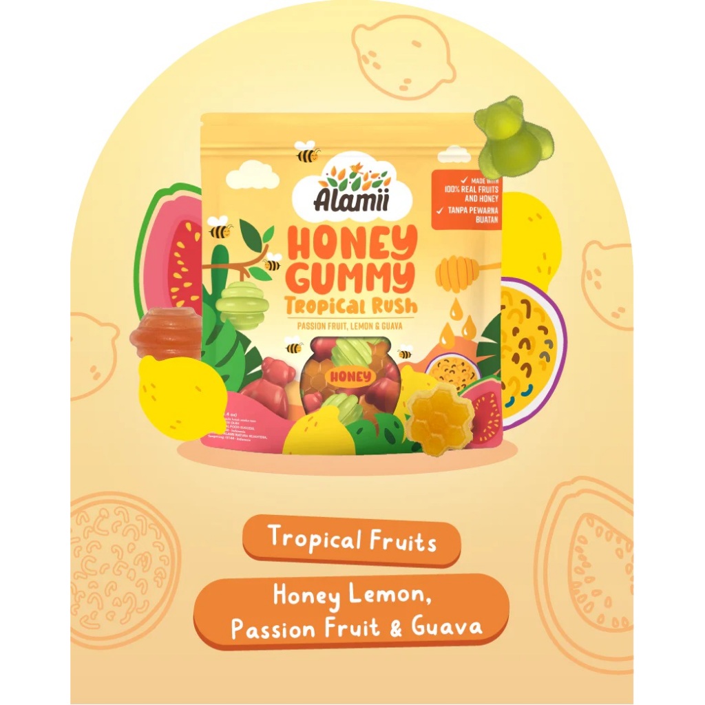 

Alamii Honey Gummy-Tropical Rush- Wild Berries