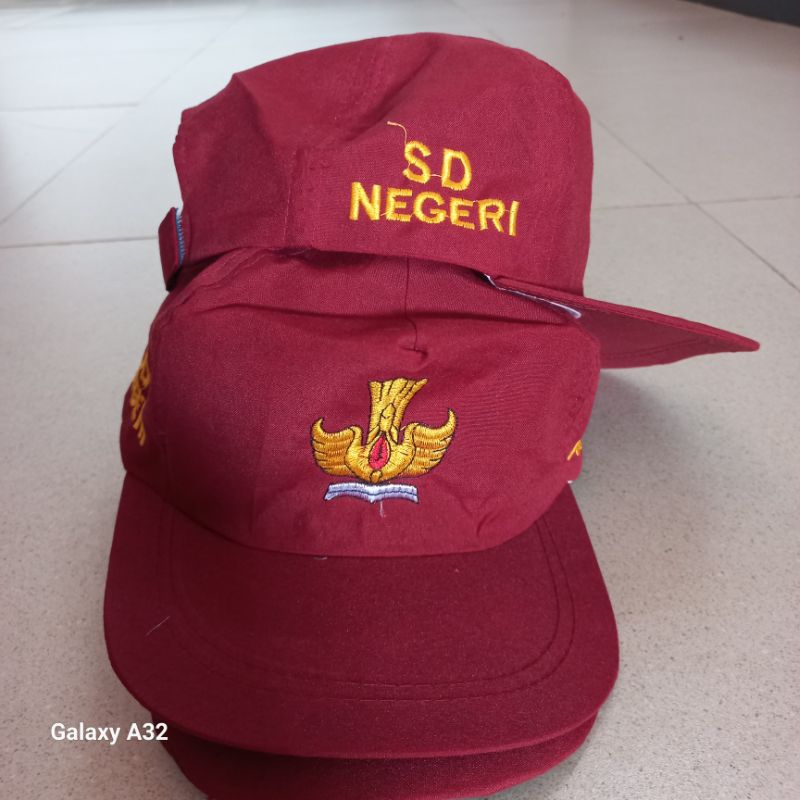 TOPI SD NEGRI FULL MERAH PEREKAT TOPI ANAK SEKOLAH SD NEGERI PEREKAT FULL MERAH ECERAN