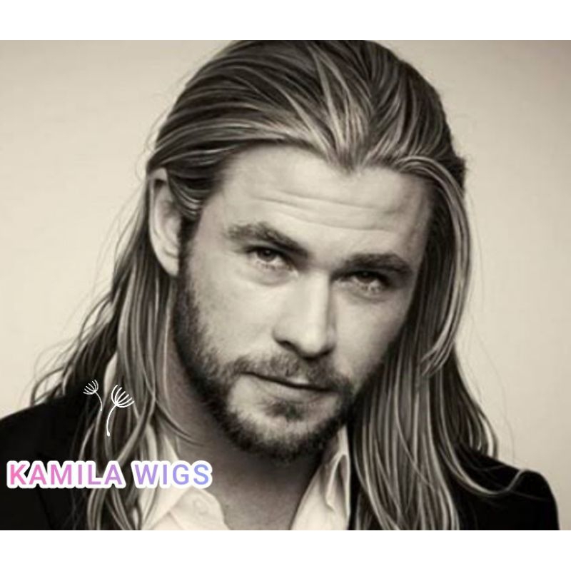 wig pria panjang / gondrong premium