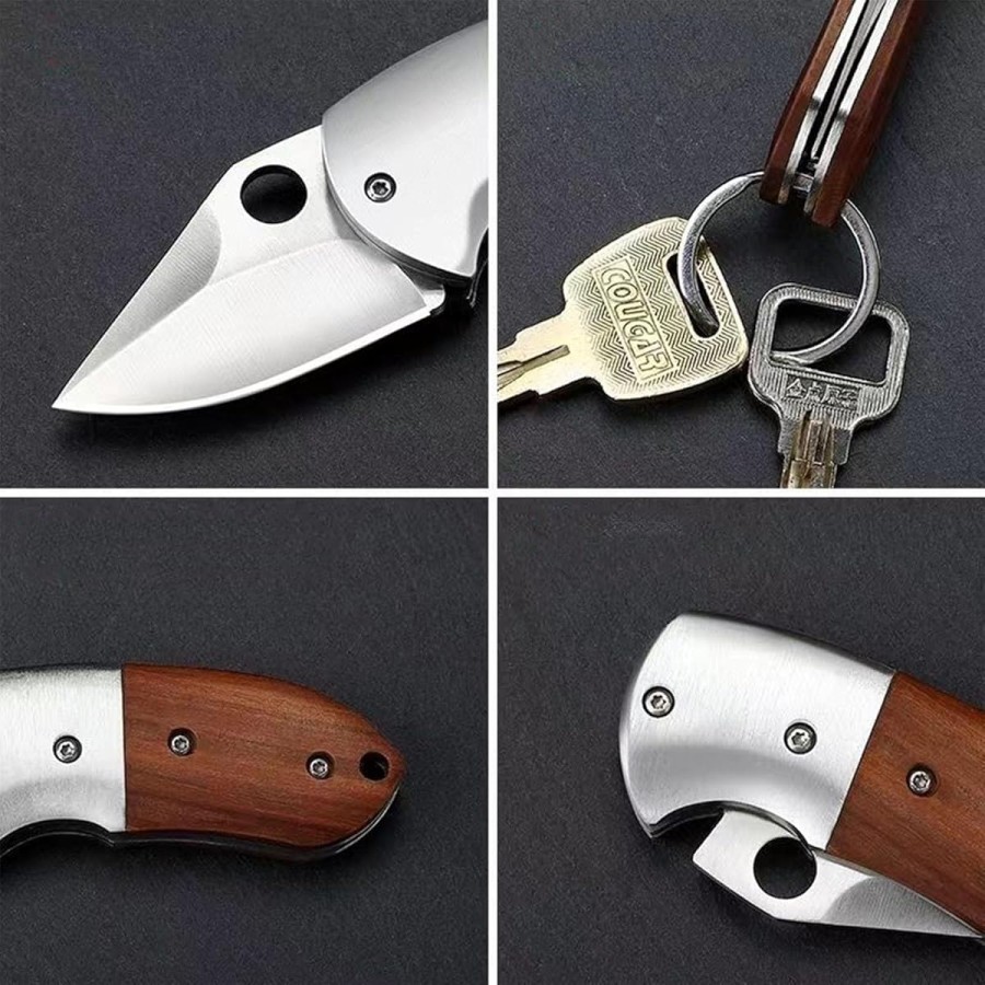POCKET KNIFE PISAU SAKU LIPAT PISAU LIPAT MINI PISAU CAMPING GAGANG KAYU