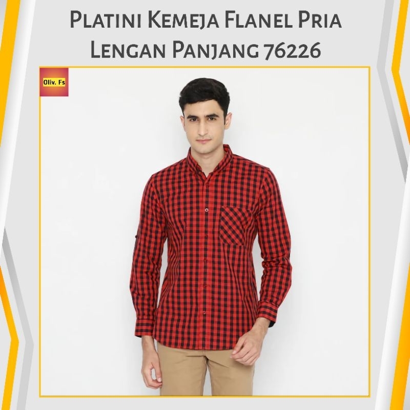 Platini Kemeja Flanel Pria Lengan Panjang 76226 Original