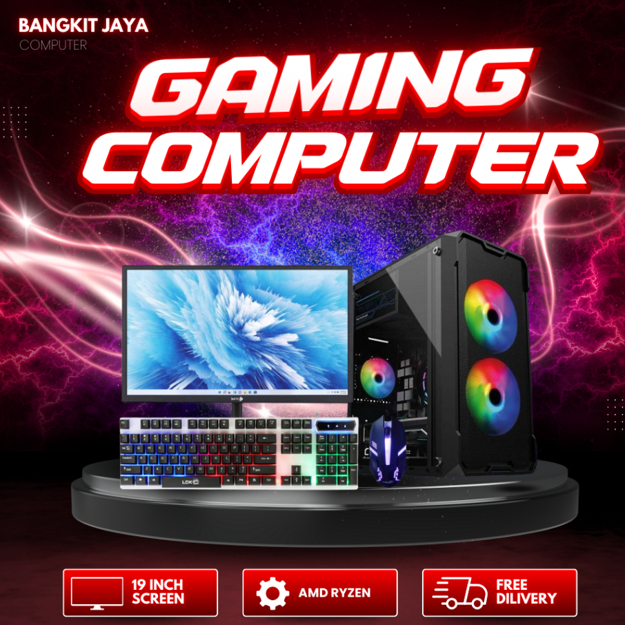 1 Set PC Gaming Editing  Fullset i5 Gen 6 |DDR4   16GB | SSD - HDD | Monitor LED 19 - 24 inch / komp