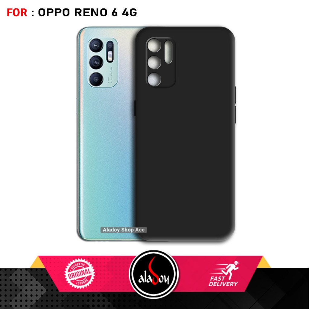 Case Oppo Reno 6 4G Softcase Silicone Premium Black Matte Casing