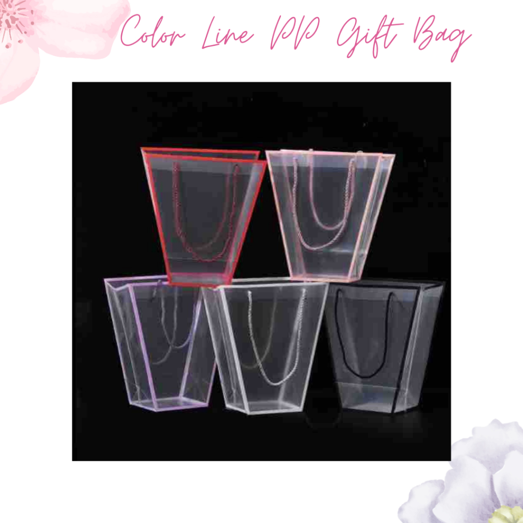 

Flower Bag PP Plastik Gift Bag Tas Buket Bunga Plastik Color Line PP
