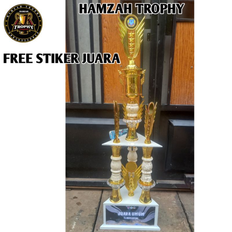 trophy piala kaki 3 bok putih body gold