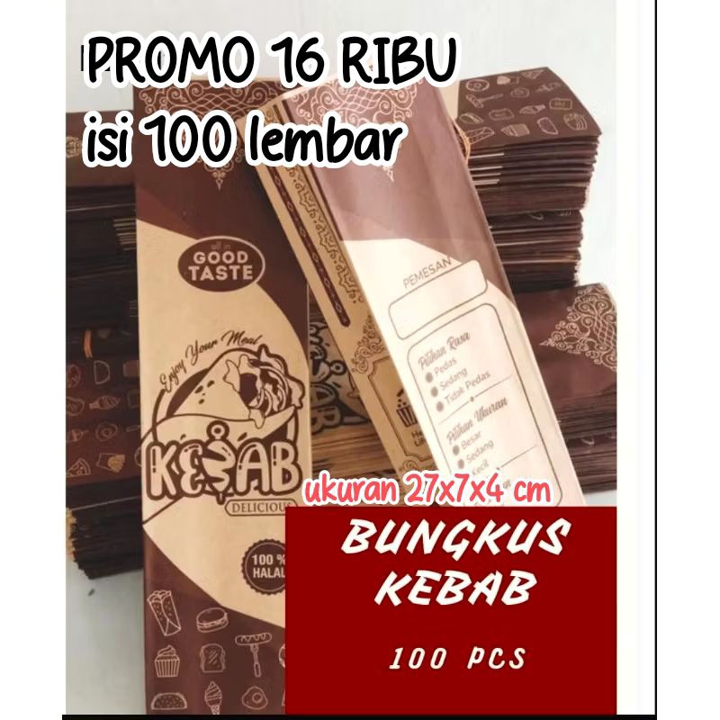 

KERTAS KEBAB COKLAT 100 LEMBAR 27x7x4 cm