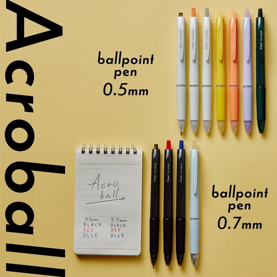

Pilot Acroball Recycled Barrel Ballpoint Ink Pen 0.5mm 0.7mm BAB-15 BAB-17