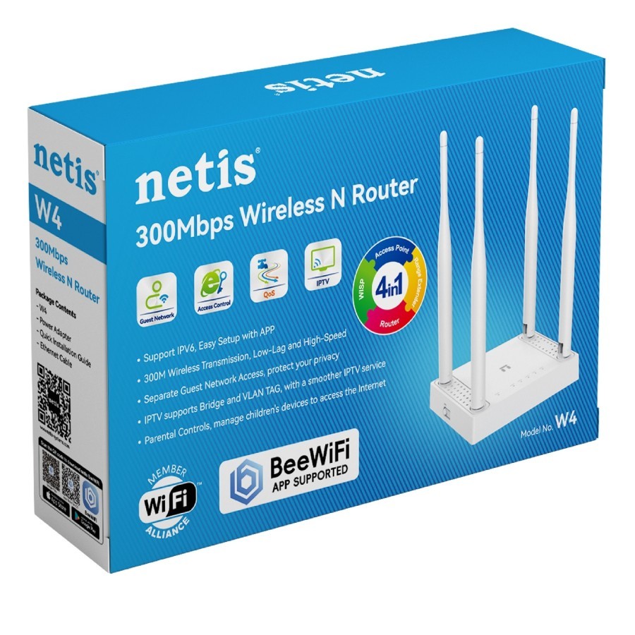 Wireless Router NETIS W4 300Mbps 4antena - Wireless N Router Netis W 4 antena