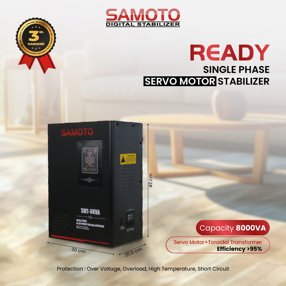 STABILIZER SAMOTO 8000VA SINGLE PHASE STAVOLT SAMOTO STABILIZER