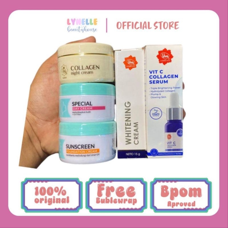 VIVA PAKET SKINCARE ISI 5 DAY SERUM SUNSCREAN WHITENING COLLAGEN