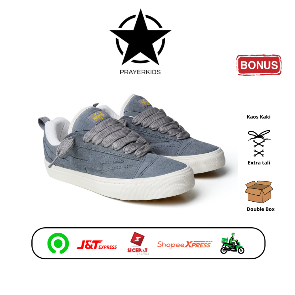 prayerkids Over Series Sepatu Sneakers Gemuk Grey